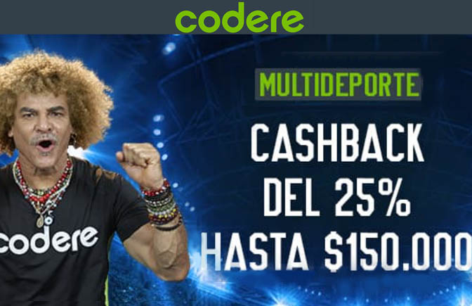 Promoción cashback multideportes de Codere Colombia