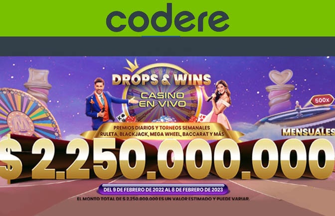 Promoción drops and wins de casino en vivo de Codere